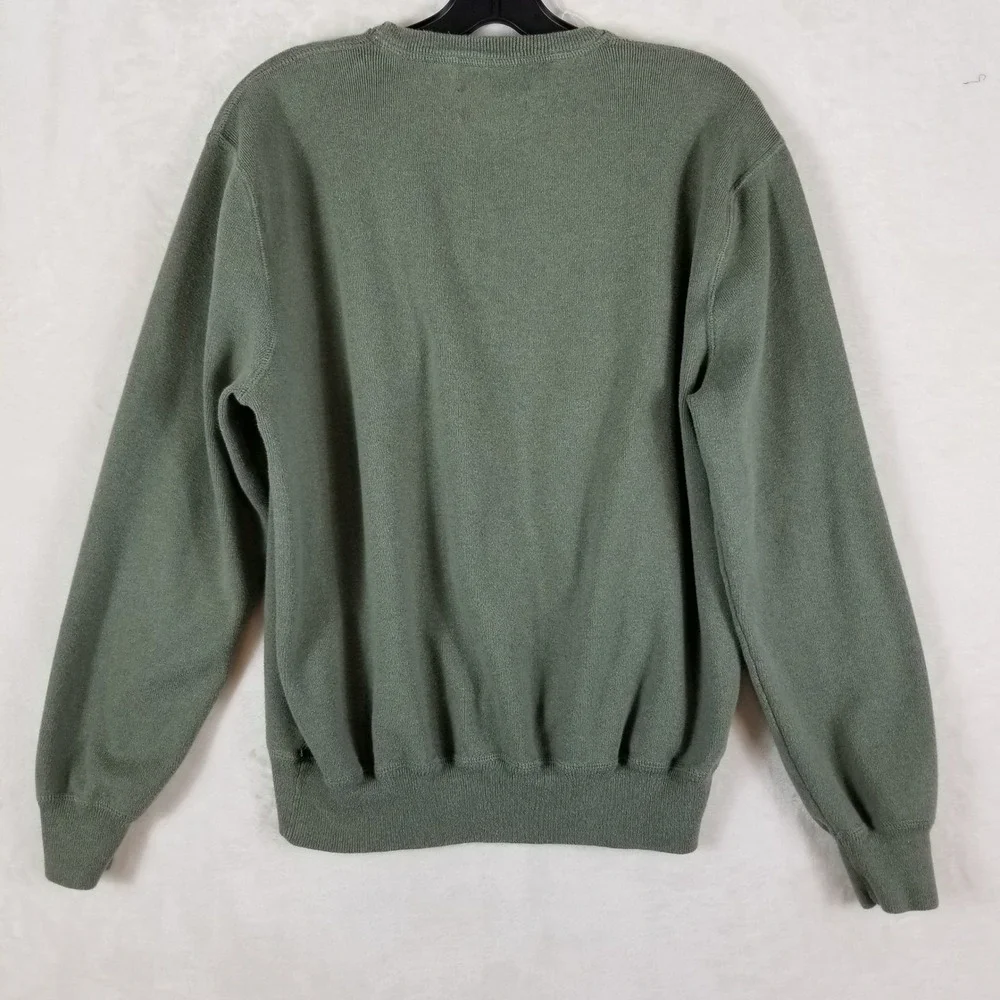 Polo Ralph Lauren Mens Large Sage Green 100% Cotton Crewneck Sweater Pony Logo